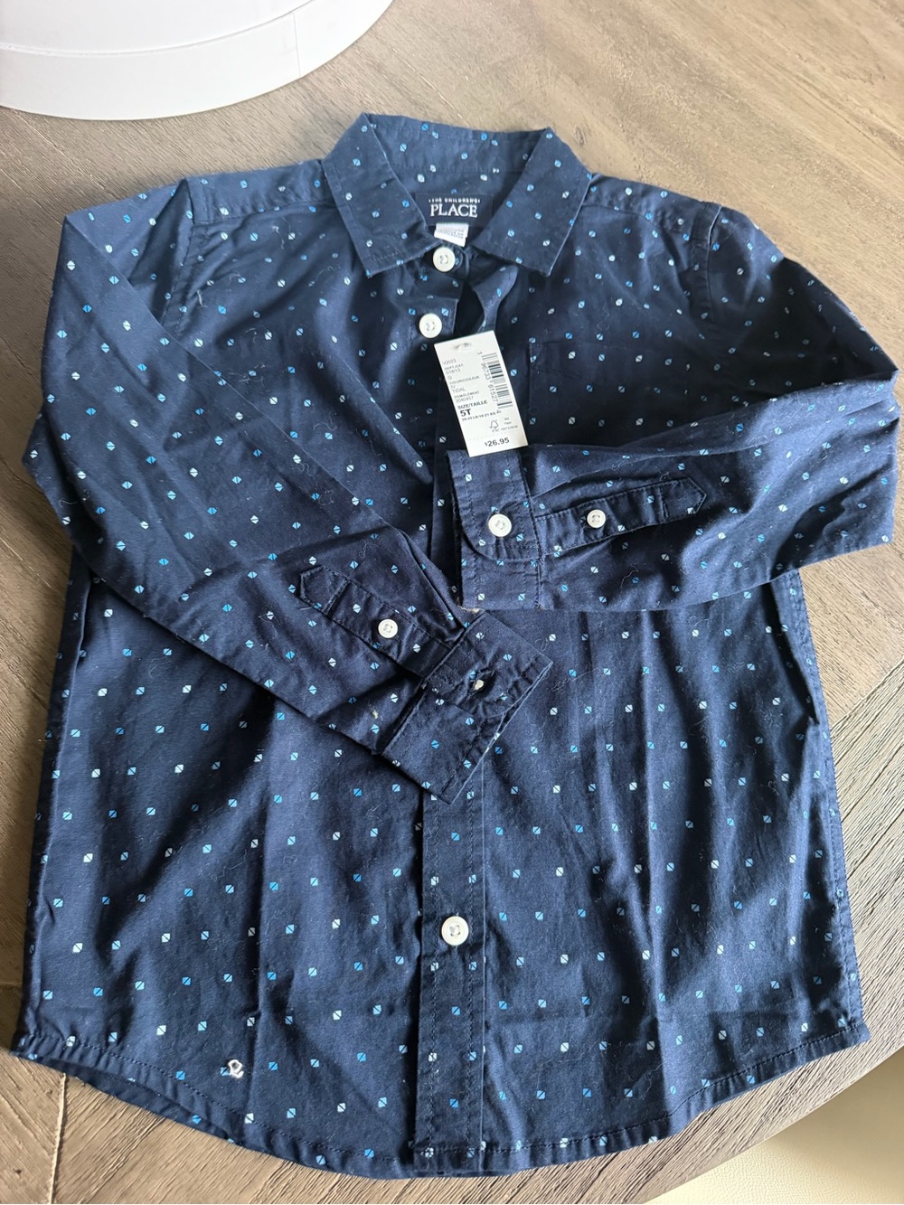 The Children's Place Navy Blue Dot-Print Button-Down Shirt